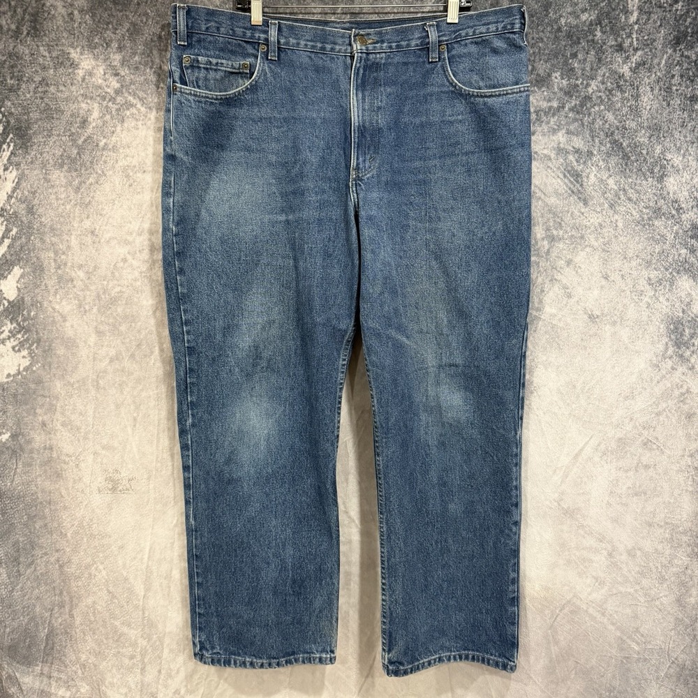 Eddie Bauer Men's Loose Fit Blue Jeans Medium‎ Wash Denim Size 40x30
